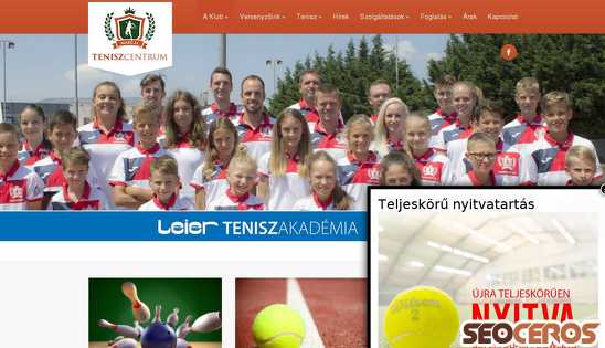 teniszgyor.hu desktop náhľad obrázku