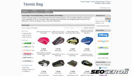 tennisbag.co.uk desktop náhľad obrázku