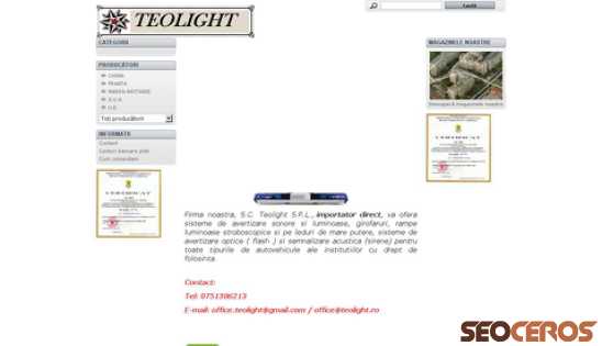 teolight.ro desktop obraz podglądowy