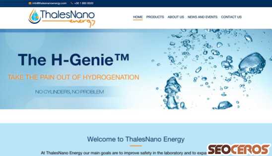 thalesnanoenergy.com desktop förhandsvisning