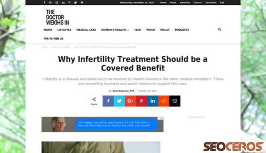 thedoctorweighsin.com/infertility-disease-deserves-treatment-coverage desktop obraz podglądowy