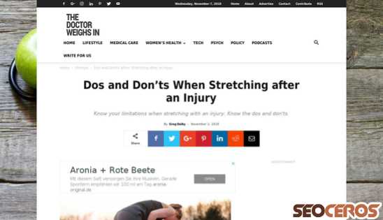 thedoctorweighsin.com/stretching-with-an-injury desktop 미리보기