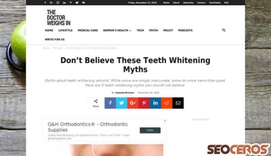 thedoctorweighsin.com/teeth-whitening-myths desktop 미리보기