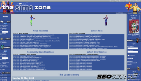 thesimszone.co.uk desktop preview
