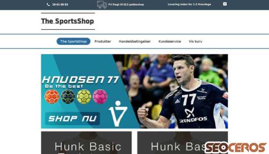 thesportsshop.dk desktop förhandsvisning