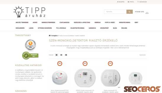 tipparuhaz.hu/Szen-monoxid-fust-es-gaz-detektor desktop náhled obrázku