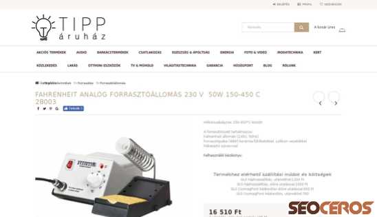 tipparuhaz.hu/spd/28003/FAHRENHEIT-Analog-forrasztoallomas-230-V-50W-150-4 desktop previzualizare