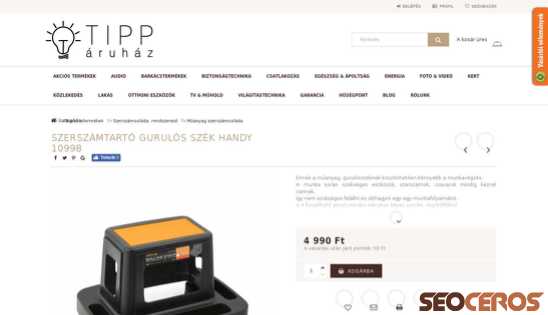 tipparuhaz.hu/termek/Szerszamtarto-gurulos-szek-Handy-10998 desktop előnézeti kép