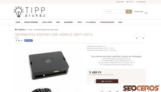 tipparuhaz.hu/termek/Taviranyitos-kozponti-zar-vezerlo-szett desktop náhľad obrázku