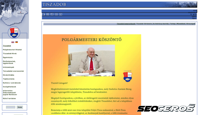 tiszadob.hu desktop előnézeti kép