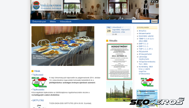 tiszalok.hu desktop náhled obrázku