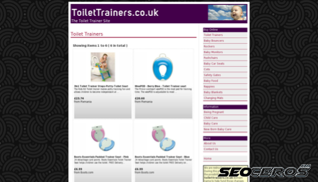toilettrainers.co.uk desktop preview