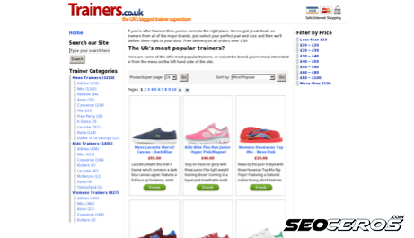 trainers.co.uk desktop prikaz slike