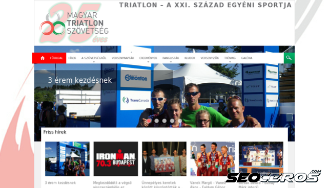 triatlon.hu desktop náhľad obrázku