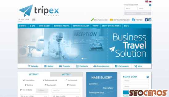 tripex.sk desktop previzualizare