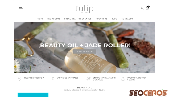 tulipbeauty.co desktop preview