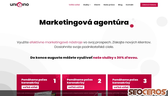 uniqino.sk desktop előnézeti kép