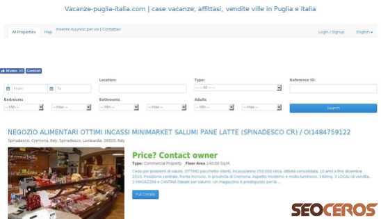 vacanze-puglia-italia.com desktop förhandsvisning