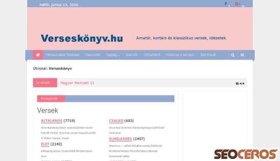 verseskonyv.hu desktop náhled obrázku