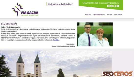 viasacra.hu desktop náhľad obrázku