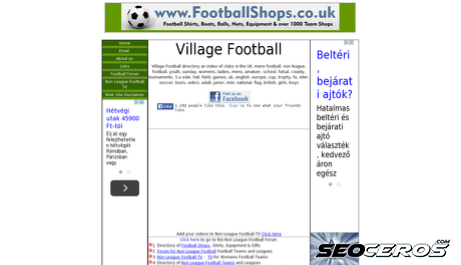 villagefootball.co.uk desktop förhandsvisning