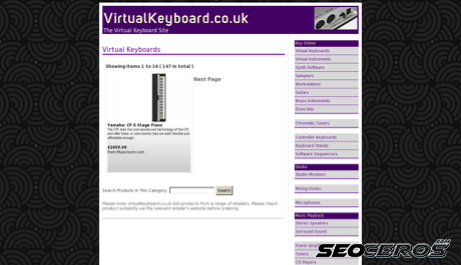 virtualkeyboard.co.uk desktop obraz podglądowy