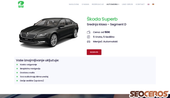 vivrentacar.rs/skoda-superb desktop preview