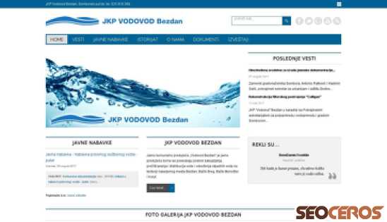vodovodbezdan.co.rs desktop förhandsvisning