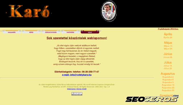 vofelykaro.hu desktop előnézeti kép