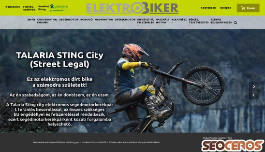 webaruhaz.elektrobiker.hu desktop előnézeti kép
