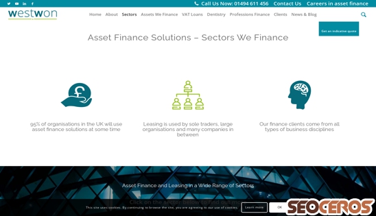 westwon.co.uk/asset-finance-solutions desktop vista previa