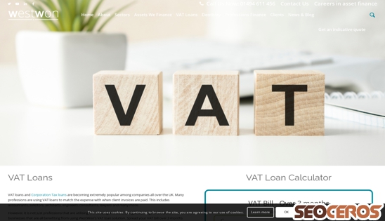 westwon.co.uk/business-loans-and-leasing/vat-loans desktop obraz podglądowy