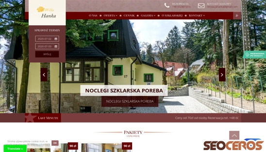 willahanka.com.pl desktop preview