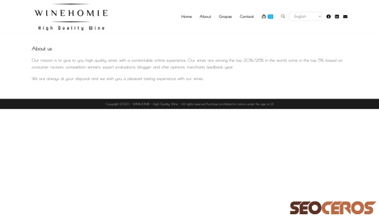 winehomie.com/about-us desktop preview