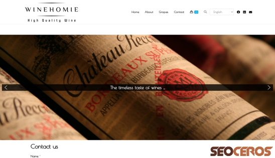winehomie.com/contact-us desktop förhandsvisning