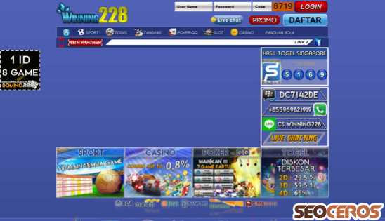 winning228.com desktop náhľad obrázku