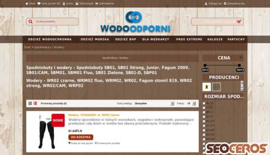 wodoodporni.pl/wodoodporne-wedkarstwo-spodniobuty-wodery desktop obraz podglądowy