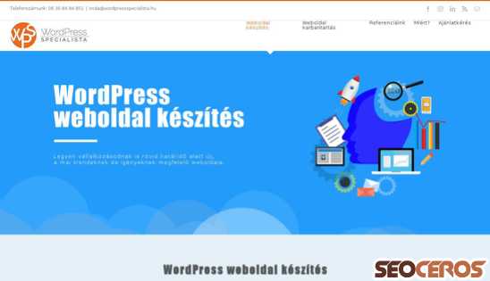 wordpressspecialista.hu/wordpress-weboldal-keszites desktop vista previa