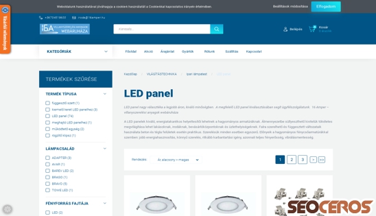 16amper.hu/vilagitastechnika/ipari-lampatest/led-panel desktop 미리보기