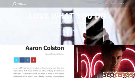 aaroncolston.com desktop förhandsvisning