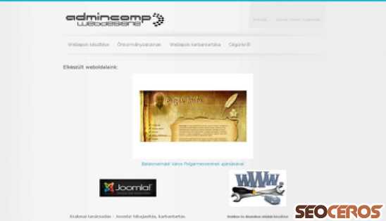 admincomp.hu desktop náhľad obrázku