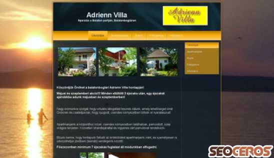 adriennvilla.com desktop előnézeti kép
