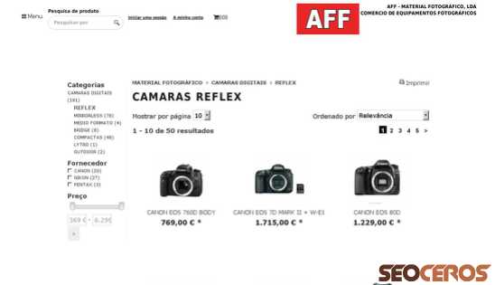 affloja.com/CAMARAS-DIGITAIS/REFLEX desktop preview
