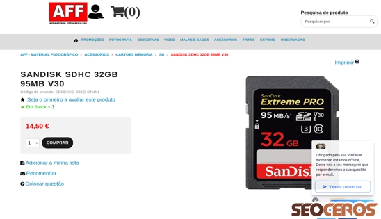 affloja.com/SANDISK-SDHC-32GB-95MB-V30 desktop 미리보기
