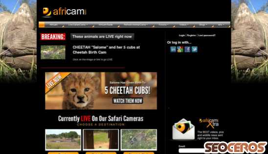 africam.com desktop Vorschau