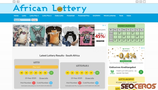 africanlottery.net desktop előnézeti kép