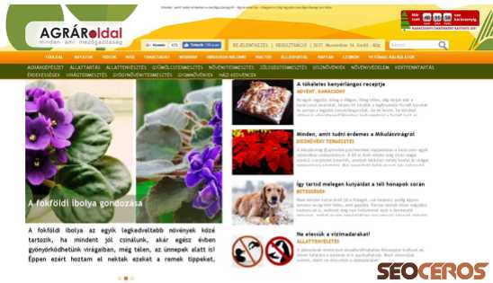 agraroldal.hu desktop előnézeti kép