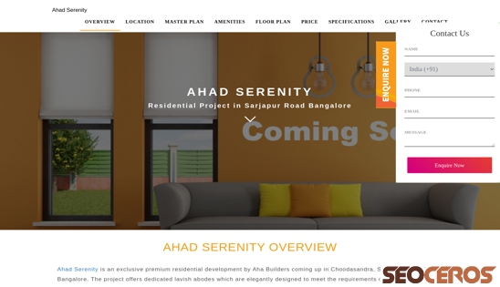 ahadserenity.org.in desktop preview