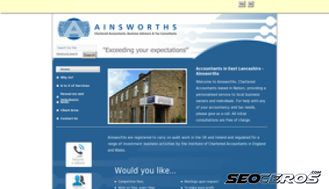 ainsworths.co.uk desktop previzualizare