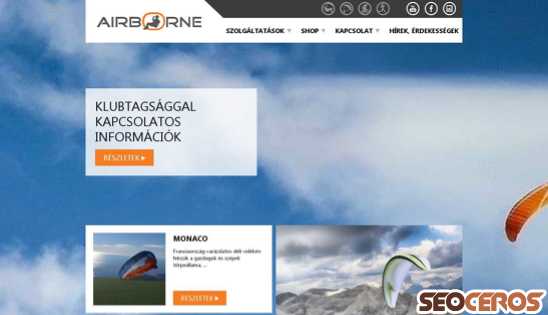airborneclub.hu desktop náhľad obrázku
